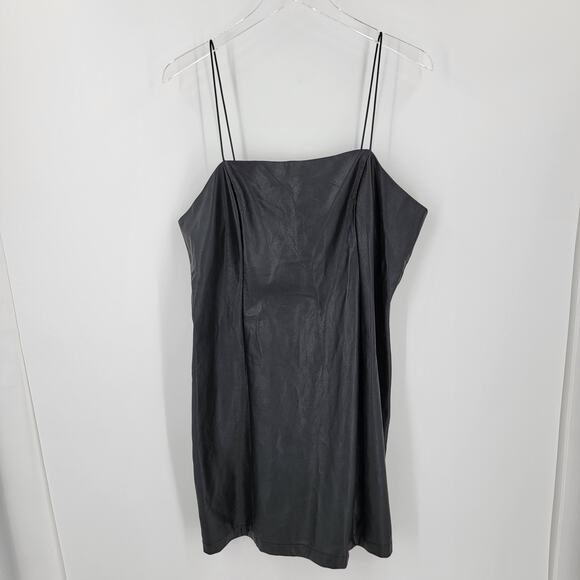 Wild Fable Dress Womens XL Faux Leather Black Back Zip Up - Picture 5 of 11